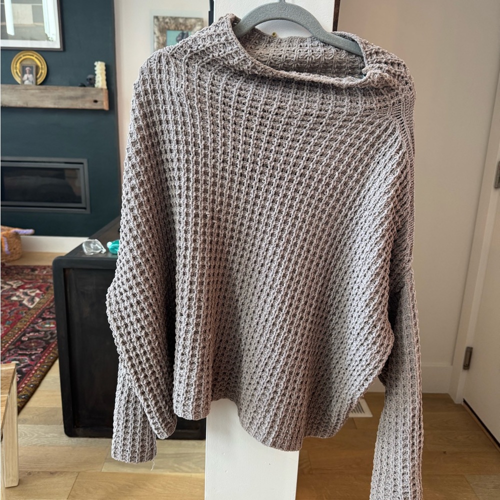 Urban Outfitters Textured Gray Turtleneck Sweater